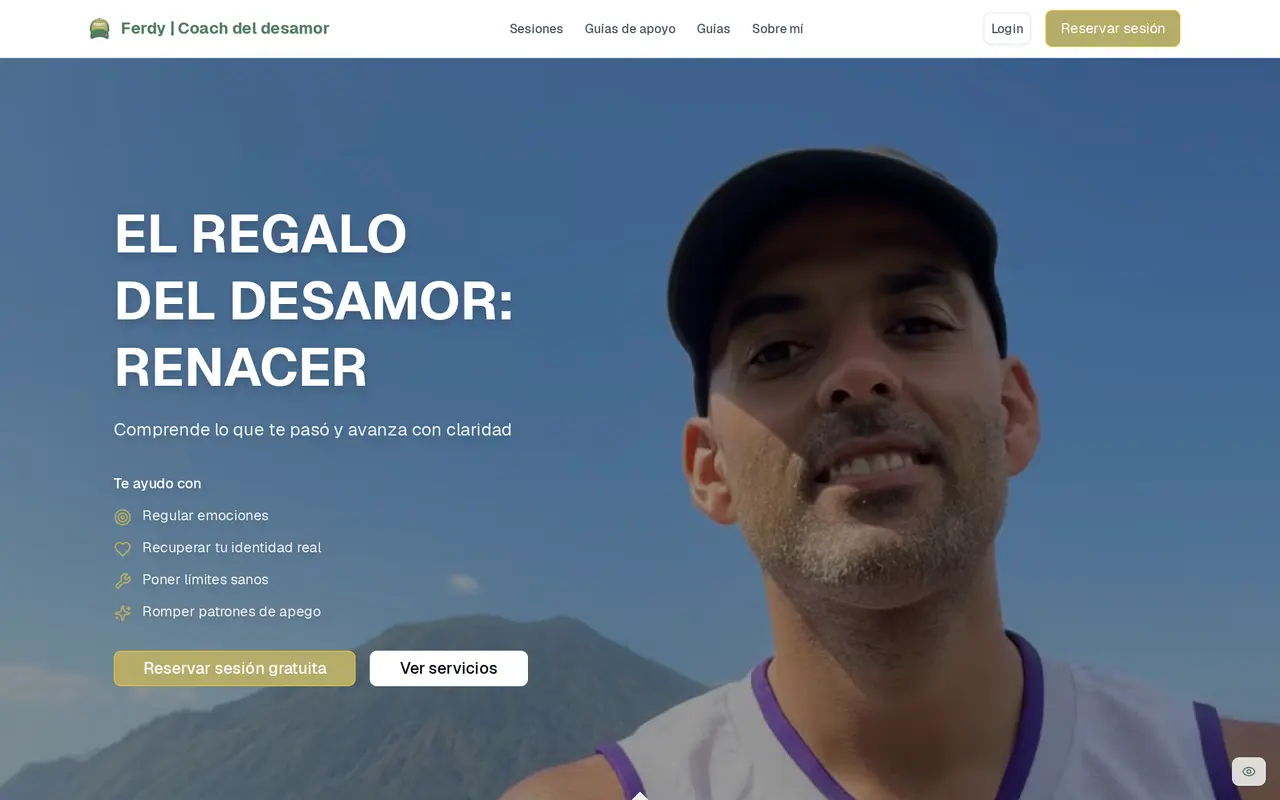 Captura real de Ferdy · Coach del desamor (ferdycoachdesamor.com)